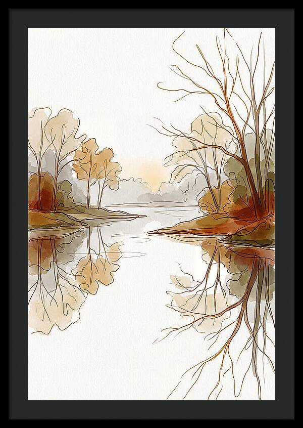 Misty Sunrise Over Calm River