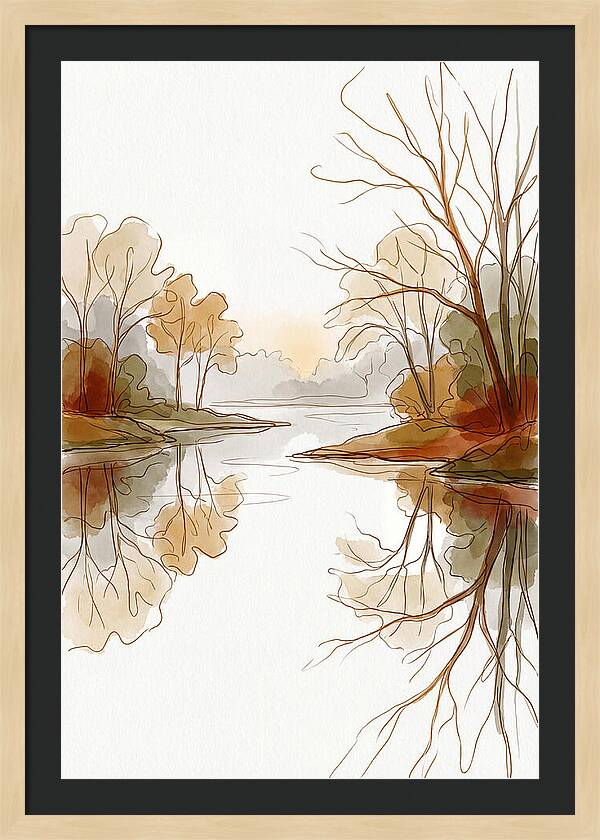 Misty Sunrise Over Calm River