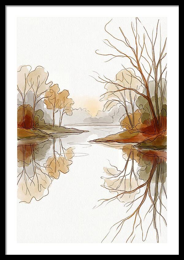 Misty Sunrise Over Calm River