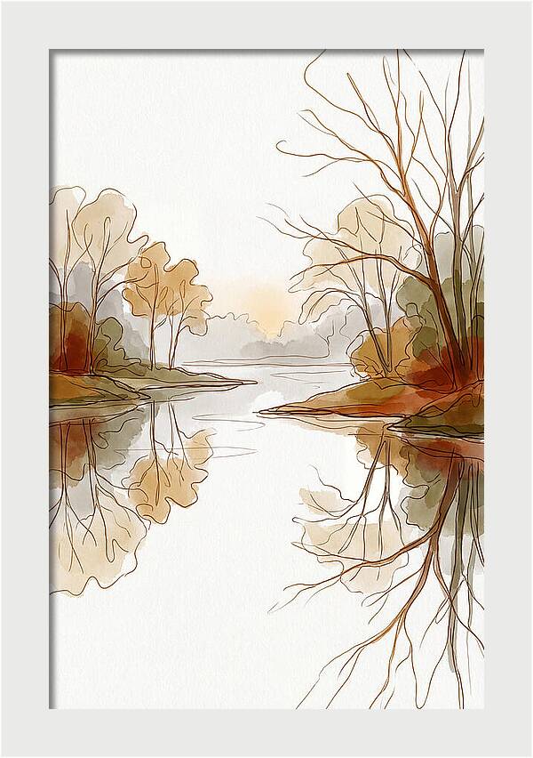 Misty Sunrise Over Calm River