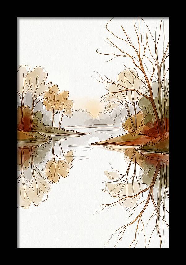 Misty Sunrise Over Calm River