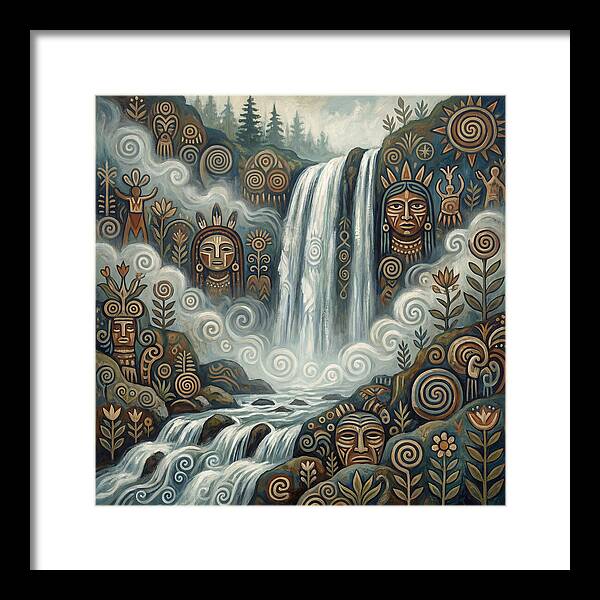 Misty Waterfall Folk Art