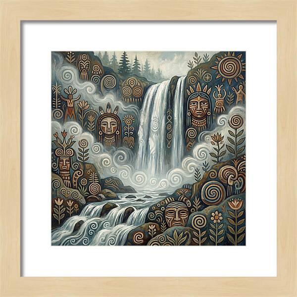 Misty Waterfall Folk Art