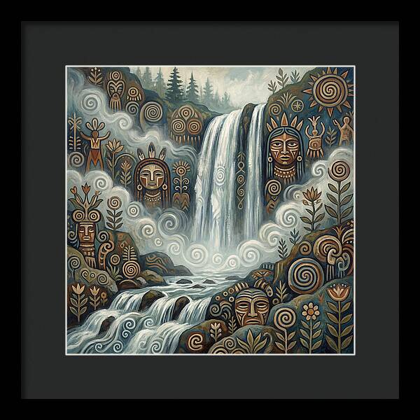 Misty Waterfall Folk Art