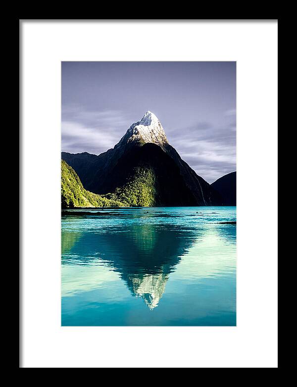 Mitre Peak Reflected In Milford Sound