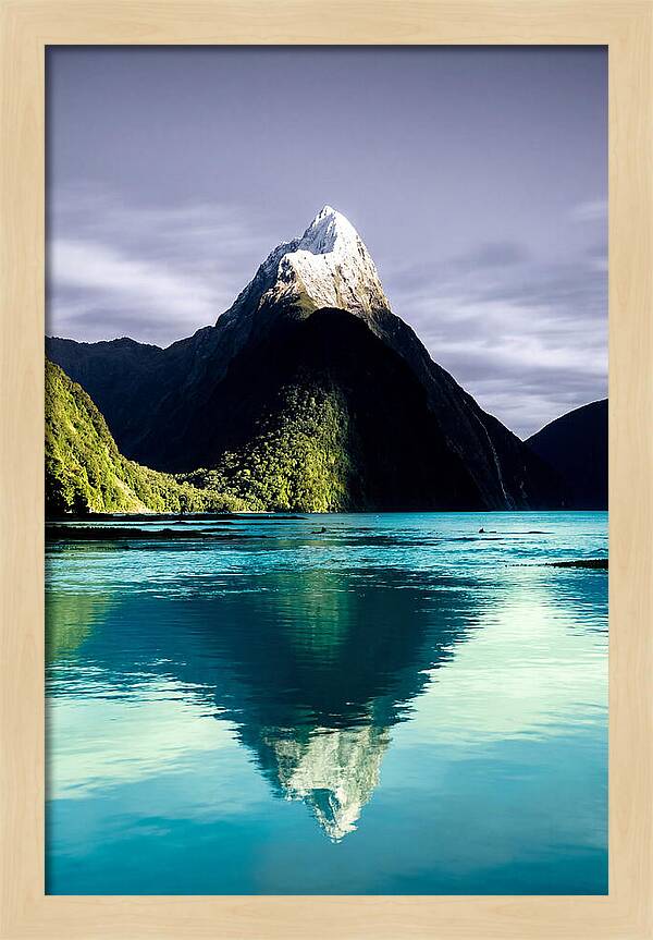 Mitre Peak Reflected In Milford Sound