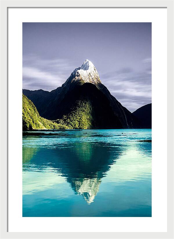Mitre Peak Reflected In Milford Sound
