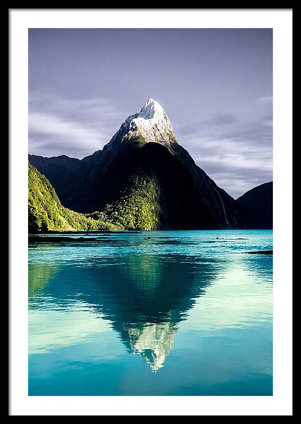 Mitre Peak Reflected In Milford Sound