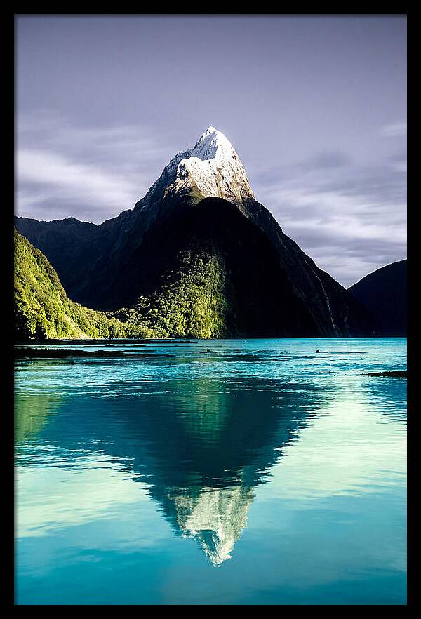 Mitre Peak Reflected In Milford Sound