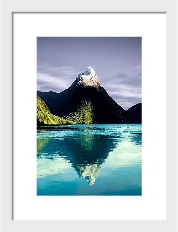 Mitre Peak Reflected In Milford Sound