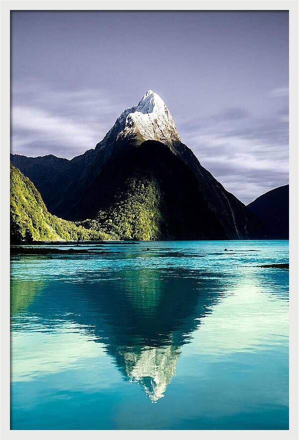 Mitre Peak Reflected In Milford Sound