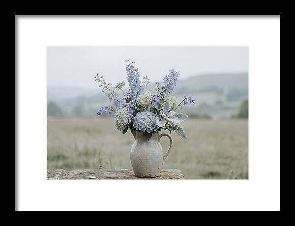 Mixed Garden Flowers In Antique Ceramic