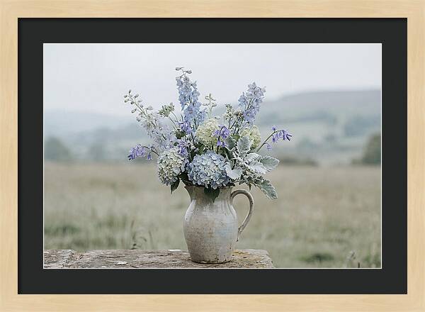 Mixed Garden Flowers In Antique Ceramic