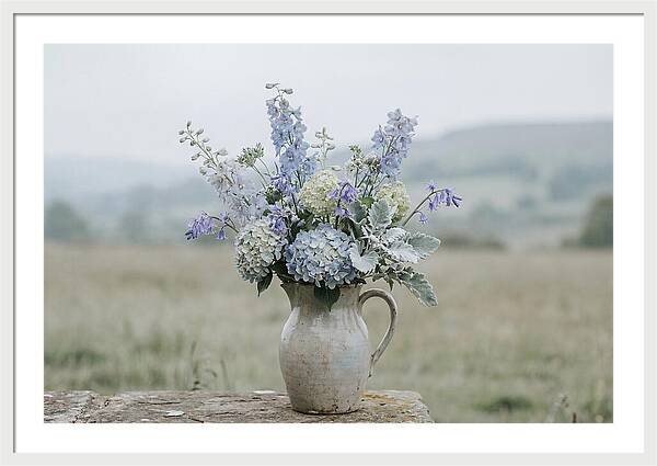 Mixed Garden Flowers In Antique Ceramic