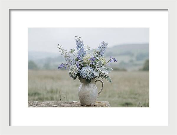 Mixed Garden Flowers In Antique Ceramic