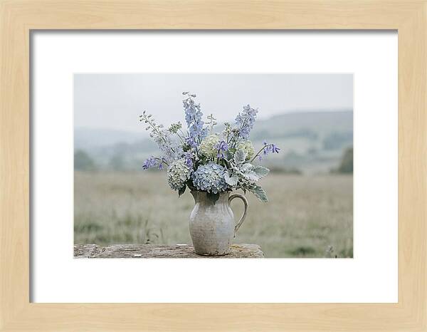 Mixed Garden Flowers In Antique Ceramic