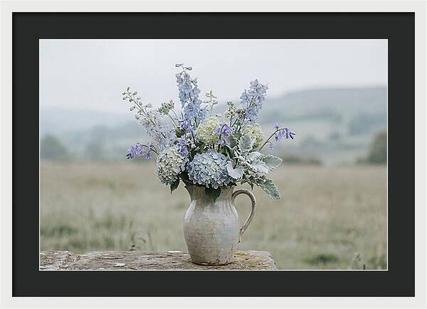 Mixed Garden Flowers In Antique Ceramic