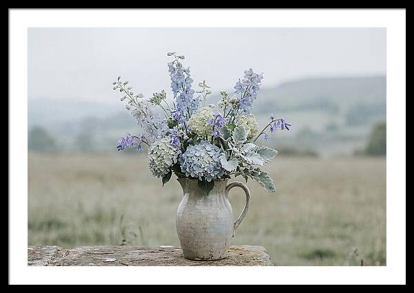 Mixed Garden Flowers In Antique Ceramic