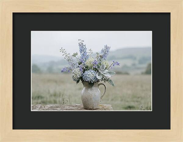 Mixed Garden Flowers In Antique Ceramic