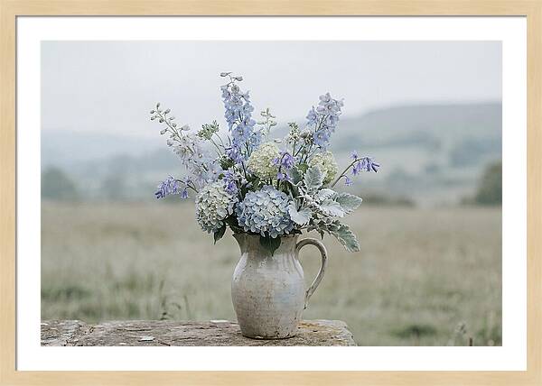 Mixed Garden Flowers In Antique Ceramic