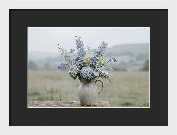 Mixed Garden Flowers In Antique Ceramic