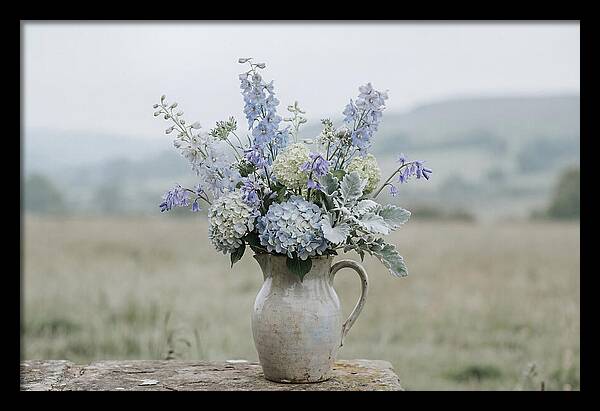 Mixed Garden Flowers In Antique Ceramic