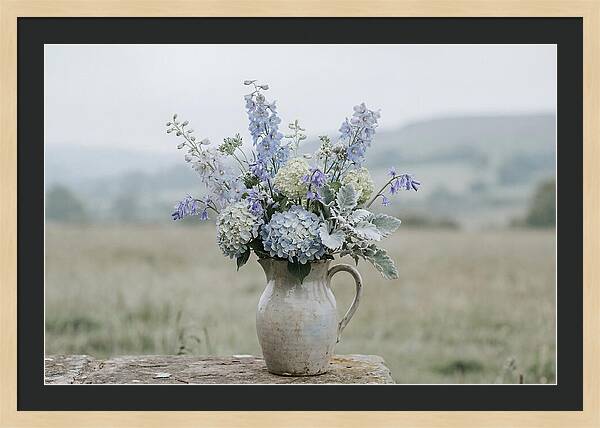Mixed Garden Flowers In Antique Ceramic