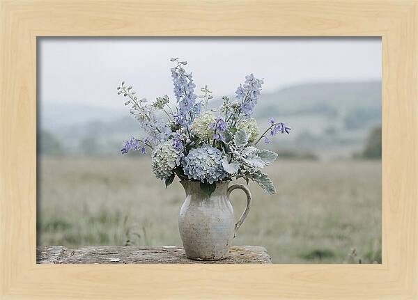 Mixed Garden Flowers In Antique Ceramic
