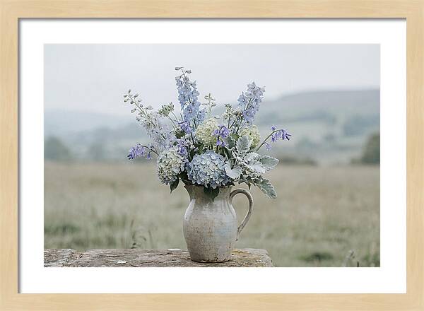 Mixed Garden Flowers In Antique Ceramic