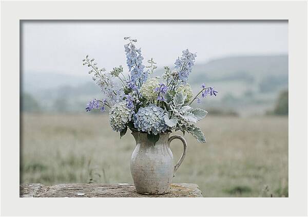 Mixed Garden Flowers In Antique Ceramic