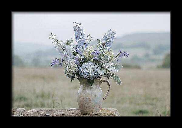Mixed Garden Flowers In Antique Ceramic
