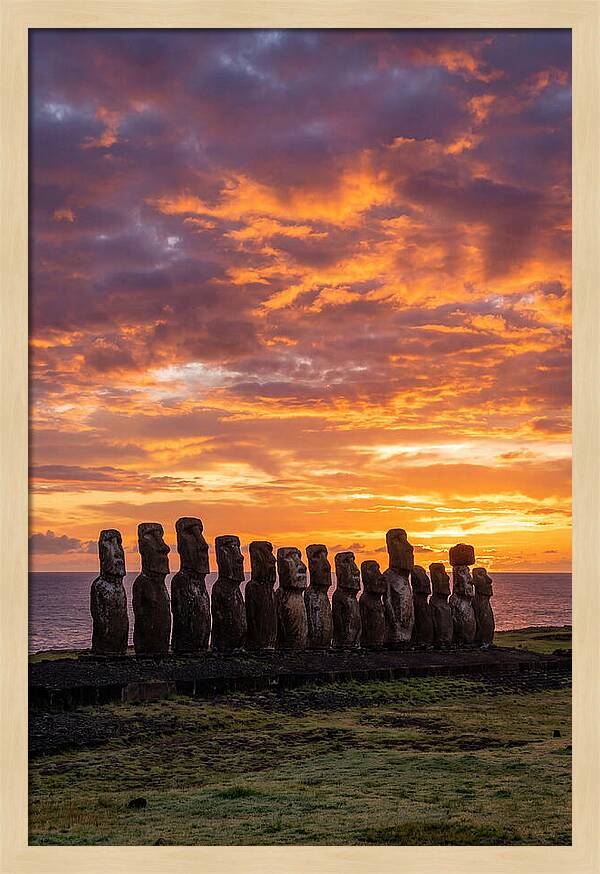 Moai Statues At Ahu Tongariki