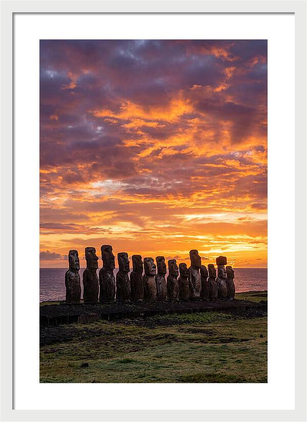 Moai Statues At Ahu Tongariki