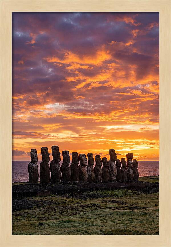 Moai Statues At Ahu Tongariki