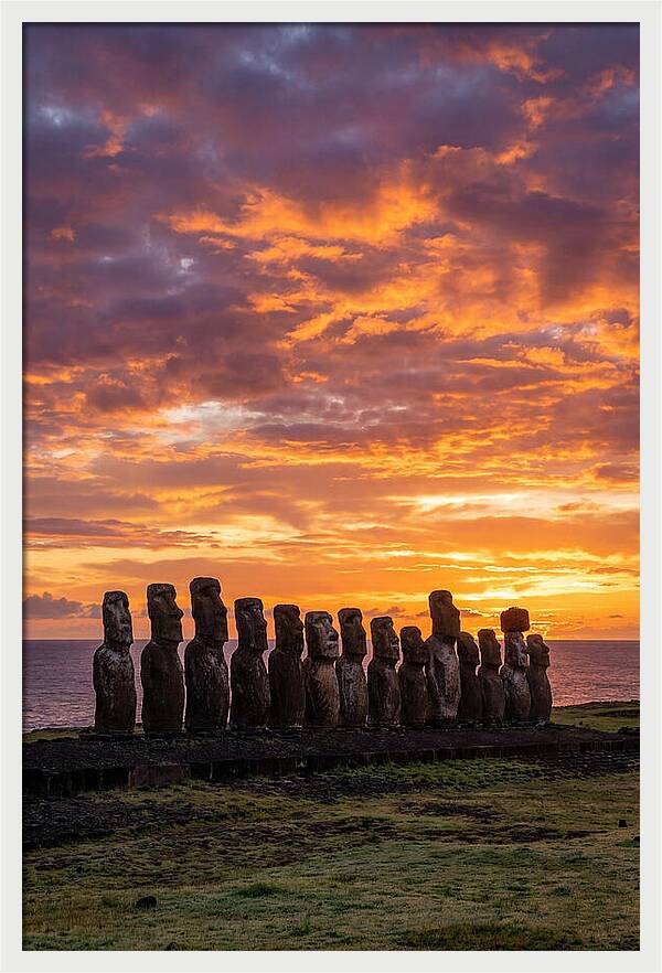 Moai Statues At Ahu Tongariki
