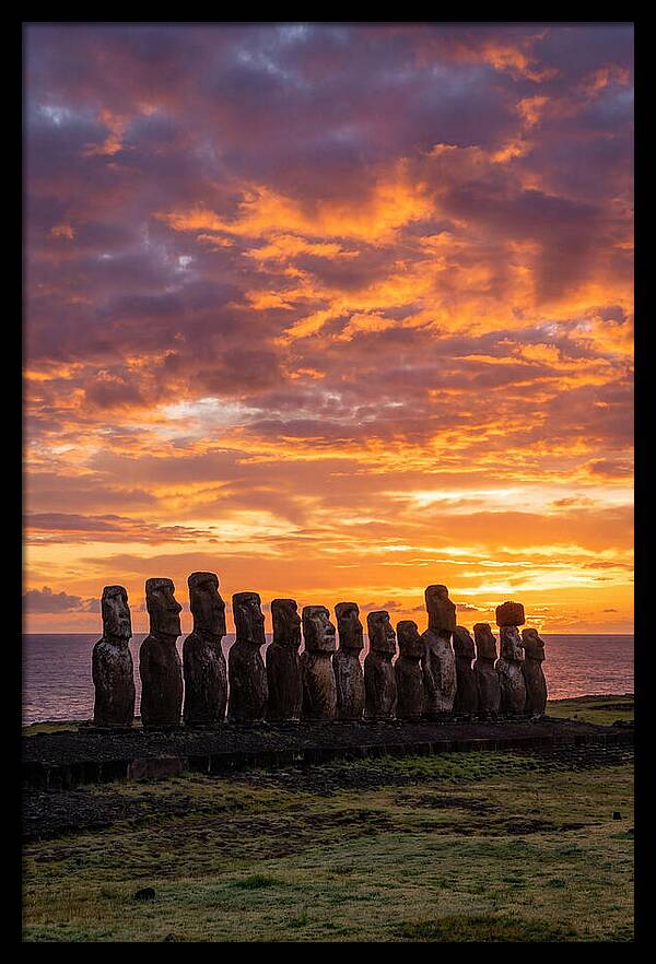 Moai Statues At Ahu Tongariki
