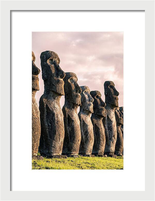 Moai Statues Beneath Dawn Sky