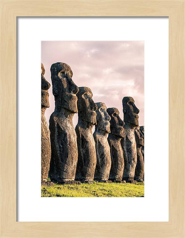 Moai Statues Beneath Dawn Sky