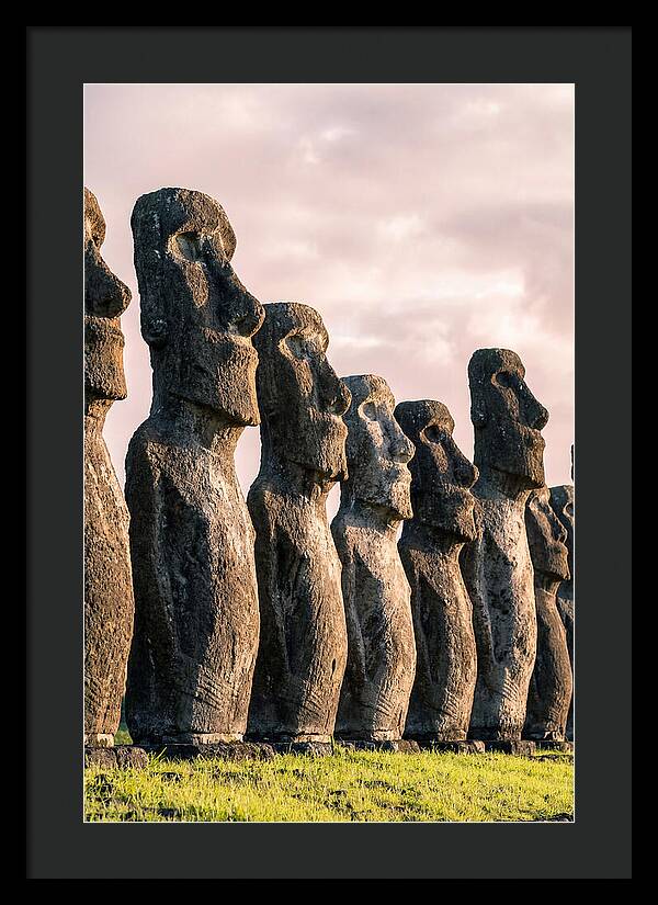 Moai Statues Beneath Dawn Sky