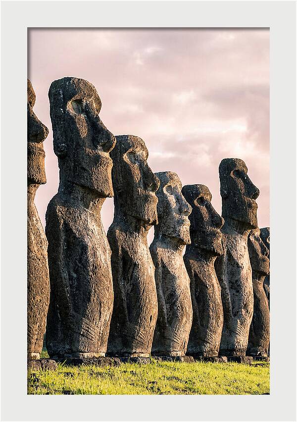 Moai Statues Beneath Dawn Sky