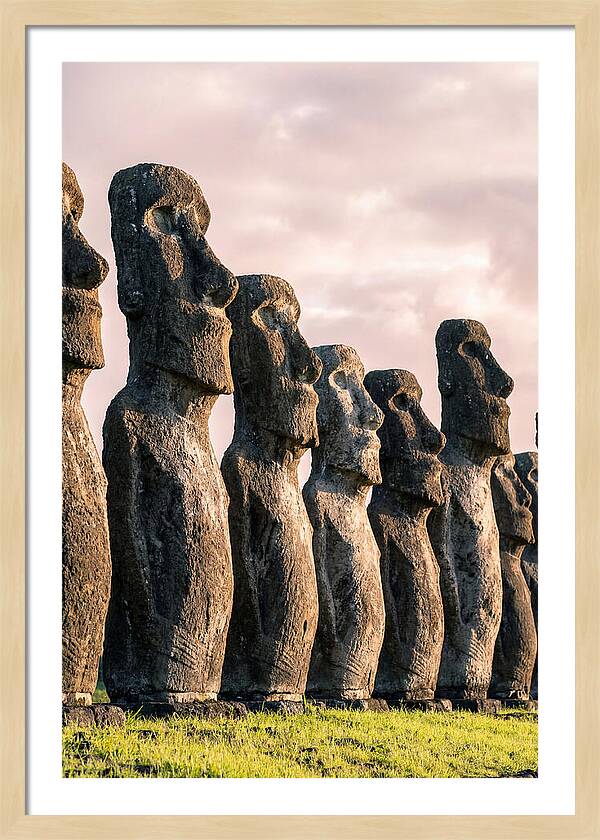 Moai Statues Beneath Dawn Sky
