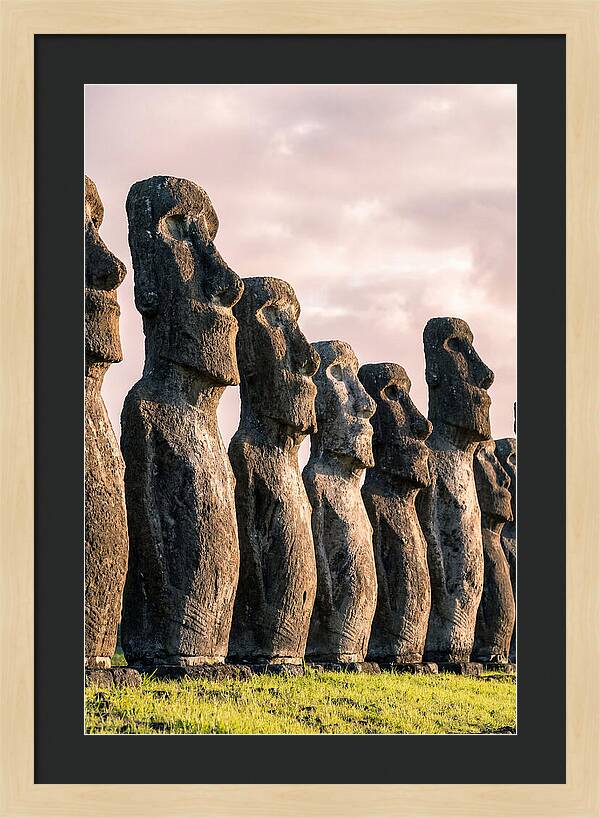 Moai Statues Beneath Dawn Sky
