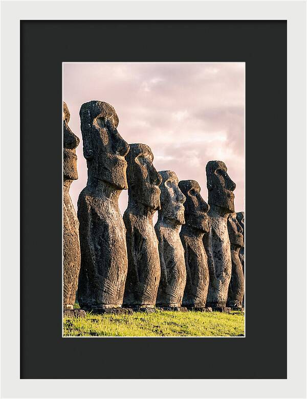 Moai Statues Beneath Dawn Sky