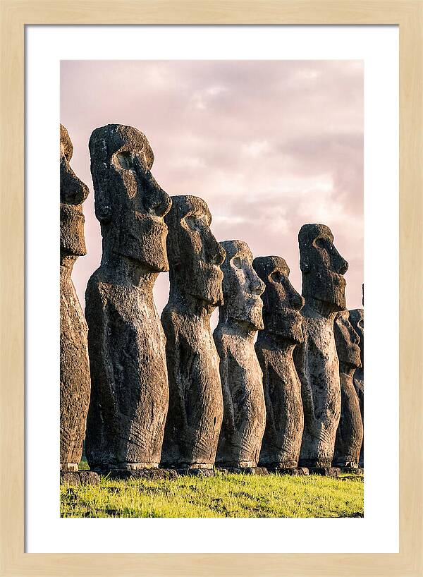 Moai Statues Beneath Dawn Sky