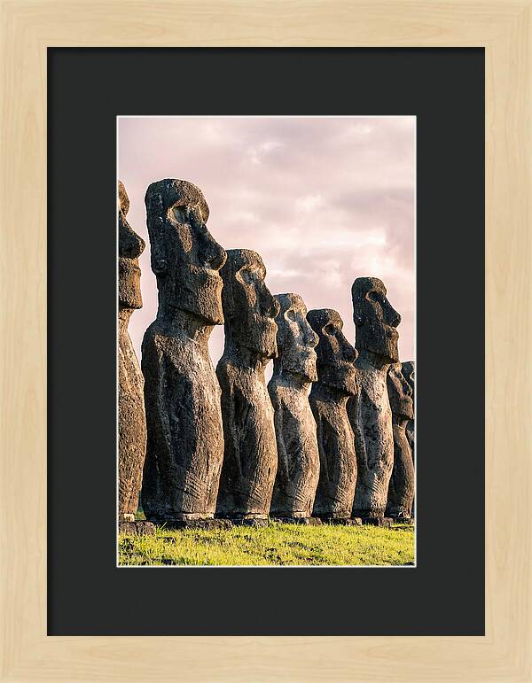 Moai Statues Beneath Dawn Sky