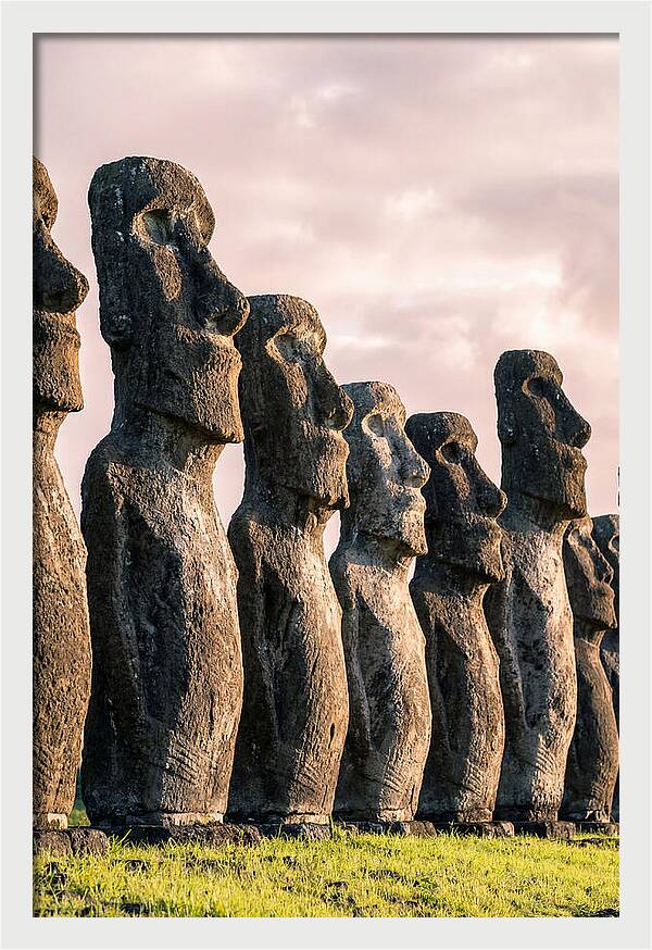 Moai Statues Beneath Dawn Sky