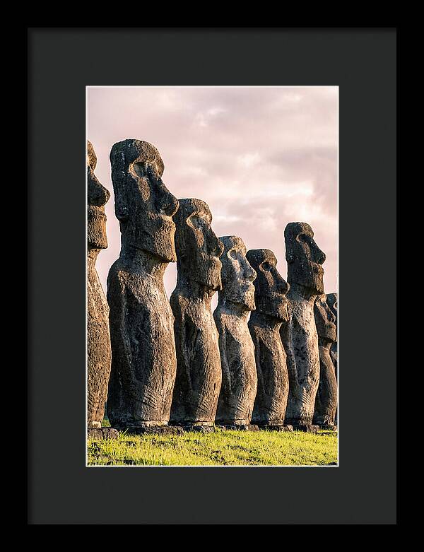 Moai Statues Beneath Dawn Sky
