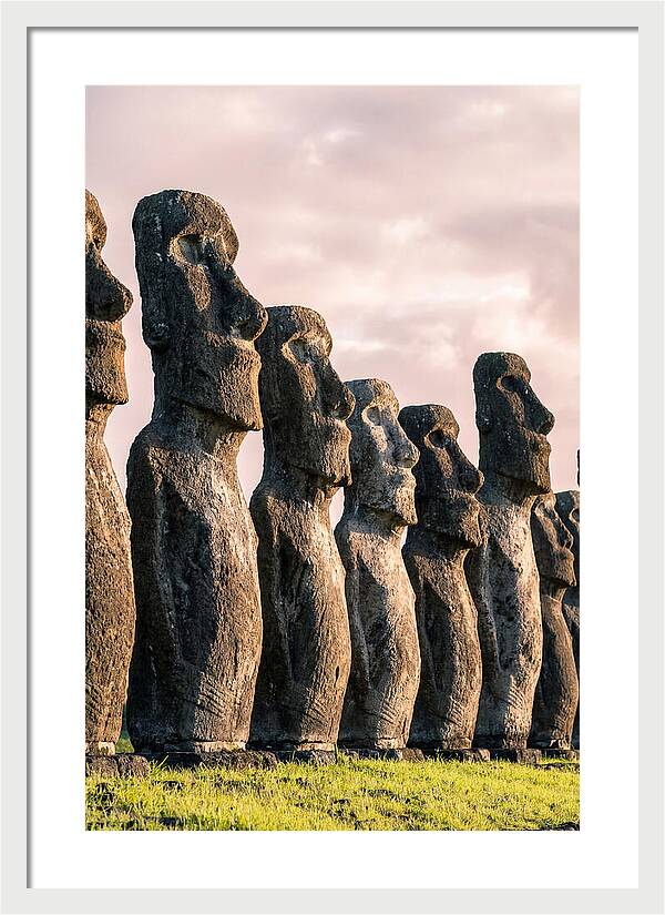 Moai Statues Beneath Dawn Sky