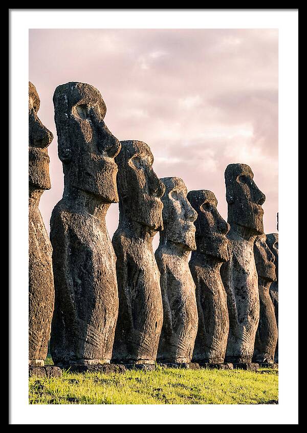 Moai Statues Beneath Dawn Sky
