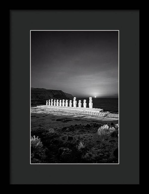 Moai Statues Beneath Sunrise